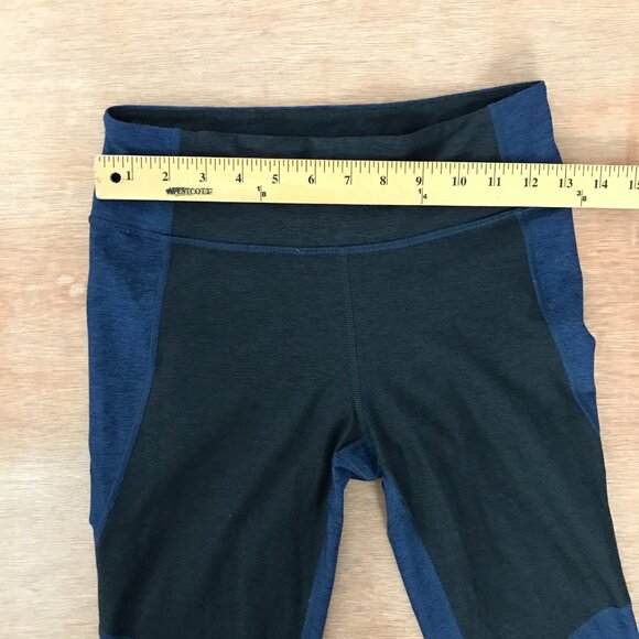 Outdoor Voices Legging Women S Blue Black Colorblock Mid Rise Hip Pocket Yoga - Picture 9 of 11